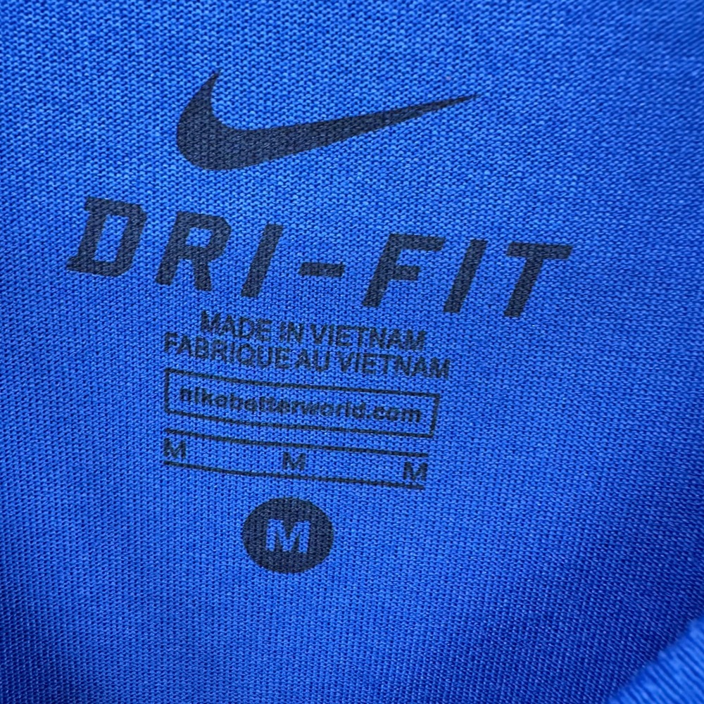 Nike Dri-Fit T-Shirt Mens Medium Blue Short Sleeve Performance Training Swoosh - Picture 3 of 8